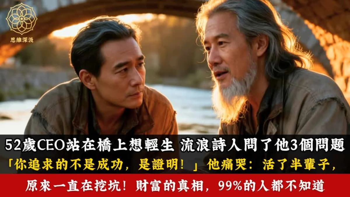 為什麼億萬富翁會在橋下向流浪詩人學習？許多成功人士都困在「靈魂貧窮」裡卻不自知（附5個覺醒步驟）